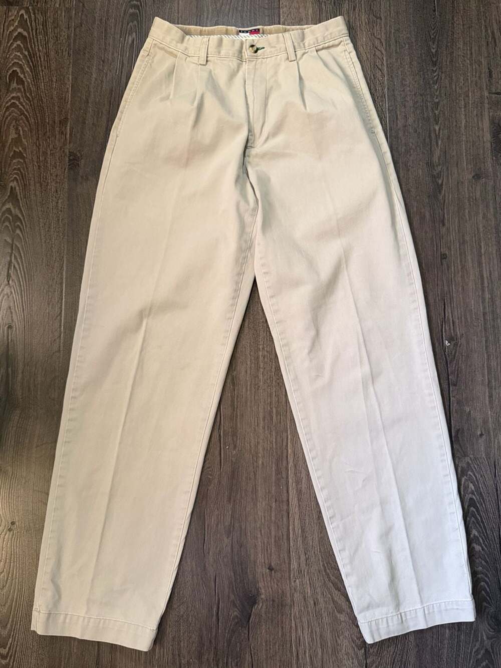Tommy Hilfiger Vintage Pleated Khaki Chino Pants Beige